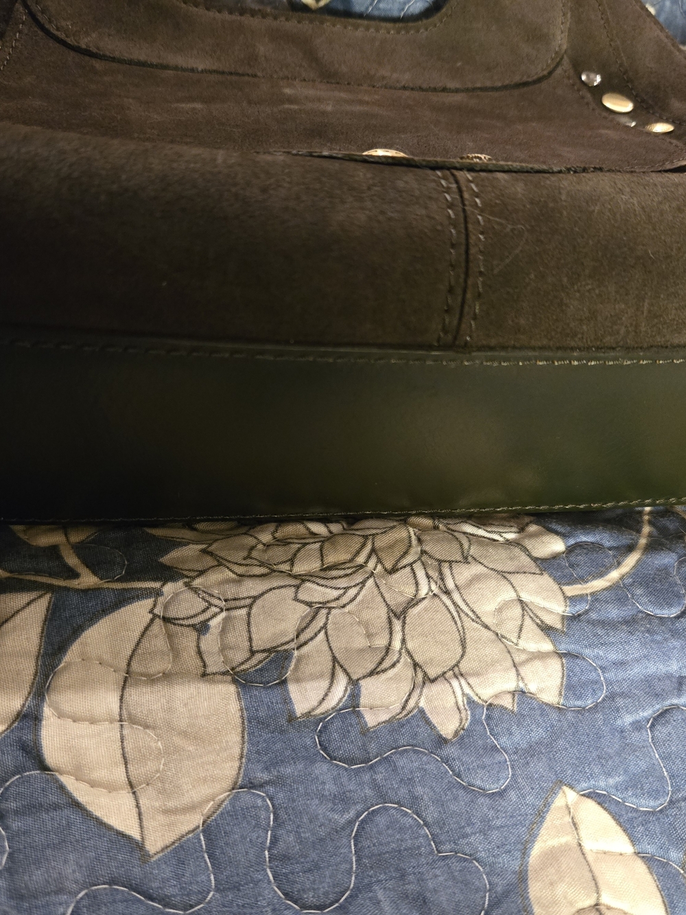 Patricia Nash Olive Green Suede Studded Satchel.  "Like New With Tags" - Picture 7 of 9